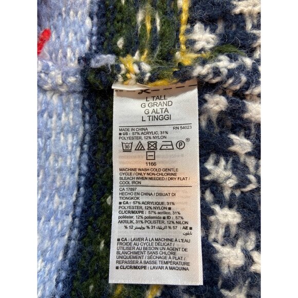 Old Navy Fair Isle Knit Sweater L Tall Multicolor Retro Preppy Winter Old Money - Picture 5 of 8